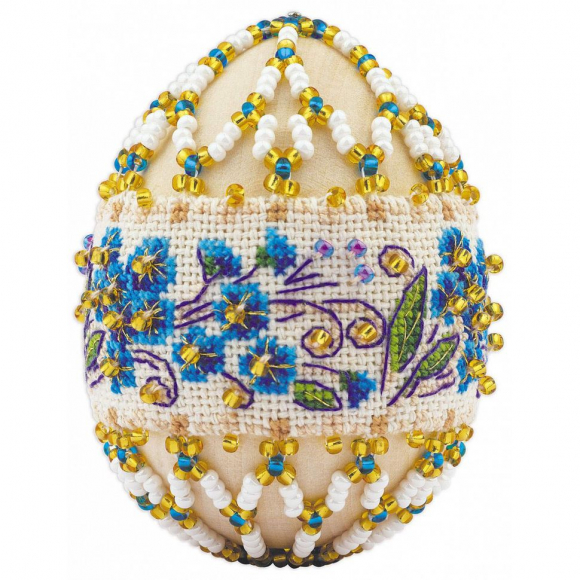 Набор для бисероплетения РИОЛИС арт.В218 Яйцо пасхальное Незабудки 6,5х5 см Набор для бисероплетения РИОЛИС арт.В218 Яйцо пасхальное Незабудки 6,5х5 см