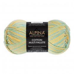 Пряжа ALPINA COTTON MULTI PALLETE (50% хлопок, 50% акрил) 10х50г/205м цв.05 голубой-желтый-мятный