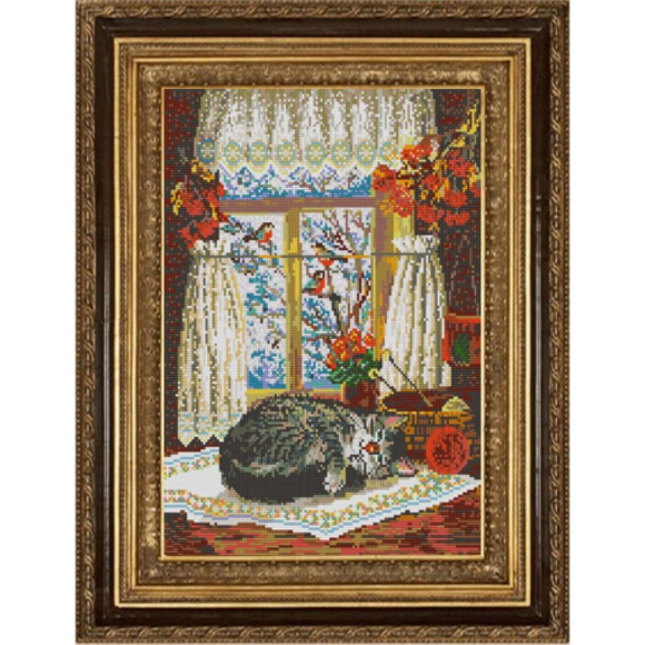 Рисунок на ткани (Бисер) КОНЁК арт. 9984 Домашний уют 29х39 см