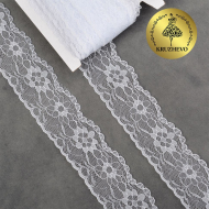 Кружево-трикотаж KRUZHEVO арт.TBY 1664 шир.40мм цв.01 белый, уп.27,4м