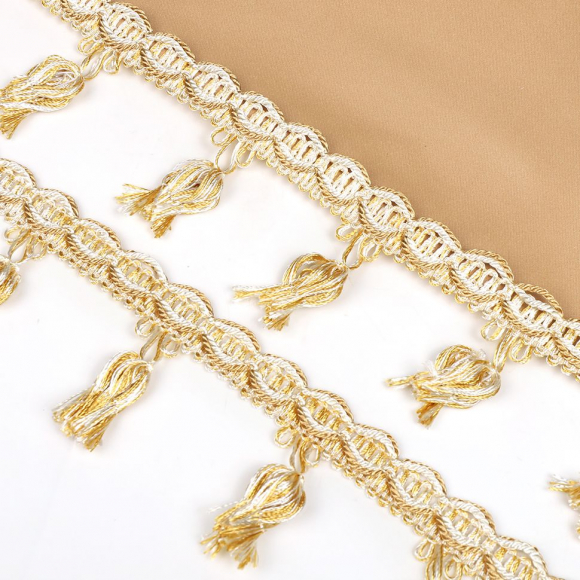 Бахрома для штор арт.6152-0333 шир.43мм цв.6343 молочный уп.10м