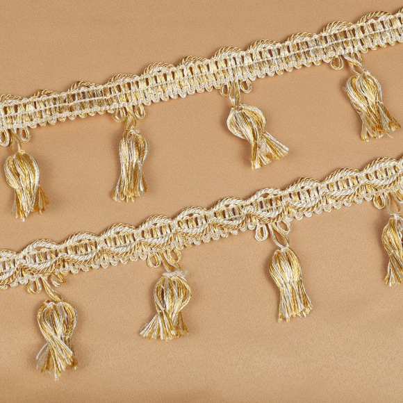 Бахрома для штор арт.6152-0333 шир.43мм цв.6343 молочный уп.10м