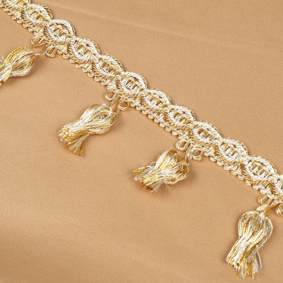 Бахрома для штор арт.6152-0333 шир.43мм цв.6343 молочный уп.10м