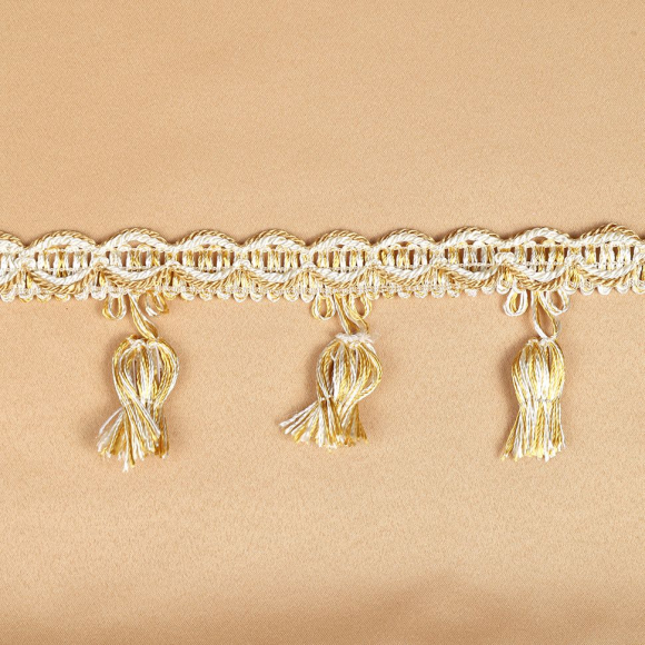 Бахрома для штор арт.6152-0333 шир.43мм цв.6343 молочный уп.10м