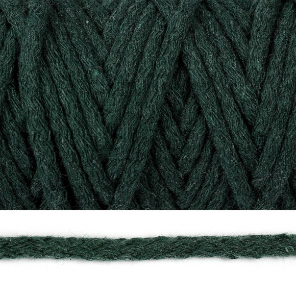 Шнур круглый х/б 08мм с наполнителем цв.2121 т.зеленый уп.50м Шнур круглый х/б 08мм с наполнителем цв.2121 т.зеленый уп.50м