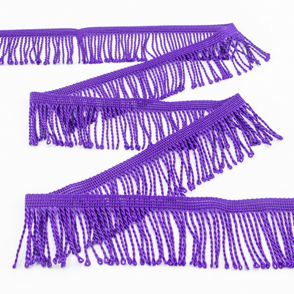 Бахрома витая, 60 мм, цвет фиолетовый Бахрома витая, 60 мм, цвет фиолетовый