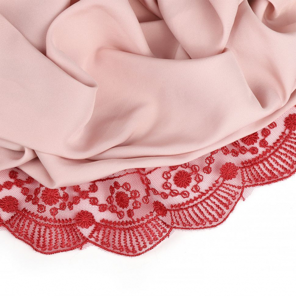 Кружево на жесткой сетке Exclusive арт.TBY J2052W-2 шир.55мм цв.R2915 т.красный уп.13,71м