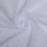 Фатин горошек мягкий шир.160см  100% полиэстер арт.TBY-1907-03 цв.белый диаметр горошин 0,6см рул.91,4м