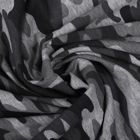 Ткань трикотаж Футер 2х нитка петля с лайкрой 230г пенье 180см серый уп.6м