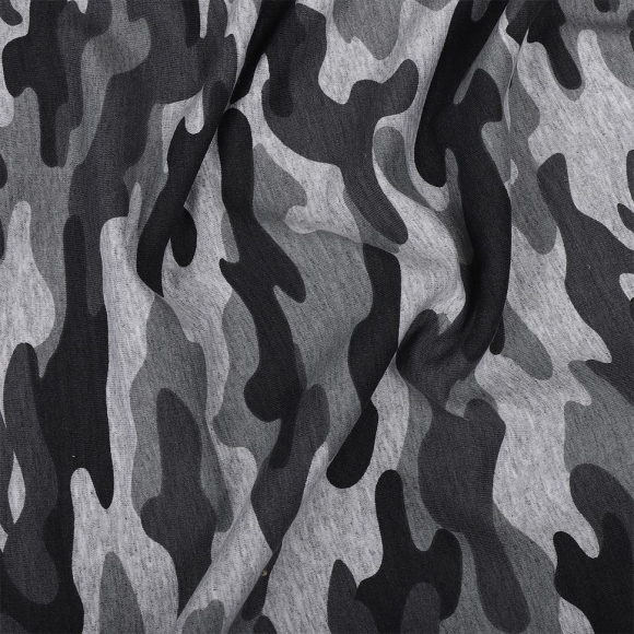 Ткань трикотаж Футер 2х нитка петля с лайкрой 230г пенье 180см серый уп.6м