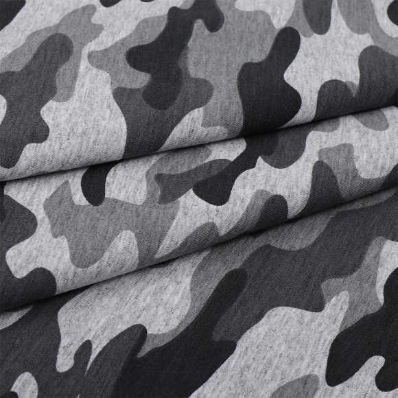 Ткань трикотаж Футер 2х нитка петля с лайкрой 230г пенье 180см серый уп.6м