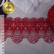 Кружево гипюр KRUZHEVO арт.TR.SUN.05 шир.85мм цв.171 красный уп.9м