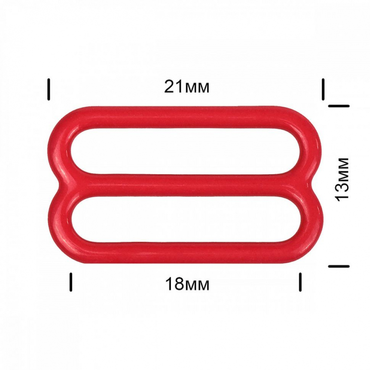 Пряжка регулятор для бюстгальтера металл TBY-57774 18мм цв.SD163 красный, уп.100шт