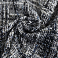 Ткань Твид Шанель 490 г кв.м 100% полиэстер шир.148 см арт.Р.35330.04 цв.04 черный уп.25м