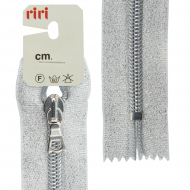 78979_Молния спираль, на люрексной ленте, неразъёмная, 6 мм, 18 см, цвет серебристый