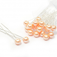 Шпильки арт.AVSH017 с бусинами12 см цв.св.розовый уп.20 шт