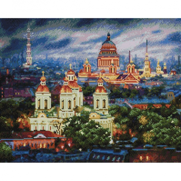 Набор Белоснежка для изготовления картин со стразами на подрамнике арт.БЛ.502-ST-S Все краски вечера. Санкт-Петербург 40х50 см