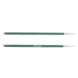 47511 Knit Pro Спицы съемные для вязания Zing 3мм для длины тросика 28-126см, алюминий, нефритовый, 2шт