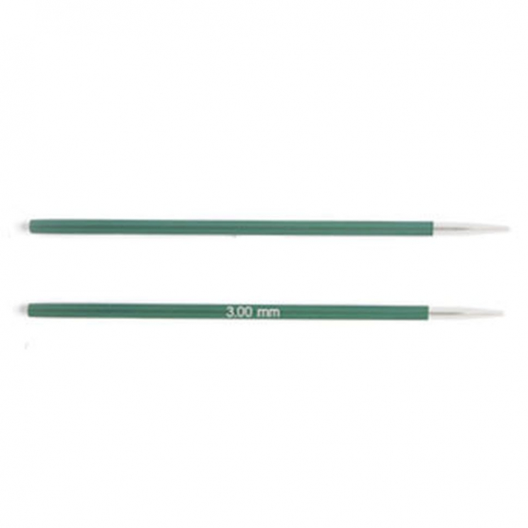 47511 Knit Pro Спицы съемные для вязания Zing 3мм для длины тросика 28-126см, алюминий, нефритовый, 2шт