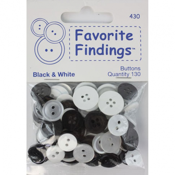 60132_Пуговицы Favorite Findings "Белое и Черное"