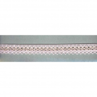 93346_Мерсеризованное хлопковое кружево, 20 мм, цвет бледно-розовый