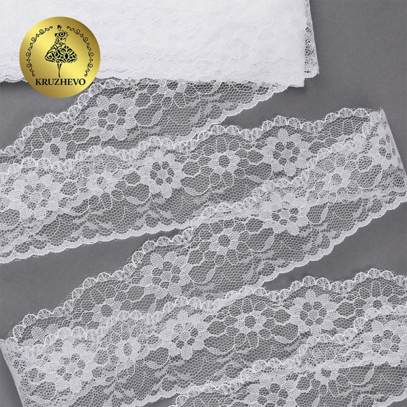 Кружево-трикотаж KRUZHEVO арт.TBY 1672 шир.40мм цв.02 молочный уп.9,14м Кружево-трикотаж KRUZHEVO арт.TBY 1672 шир.40мм цв.02 молочный уп.9,14м