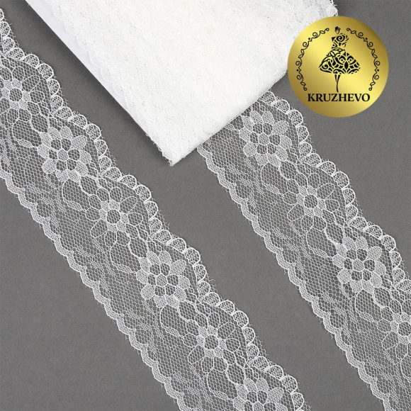 Кружево-трикотаж KRUZHEVO арт.TBY 1672 шир.40мм цв.02 молочный уп.9,14м Кружево-трикотаж KRUZHEVO арт.TBY 1672 шир.40мм цв.02 молочный уп.9,14м