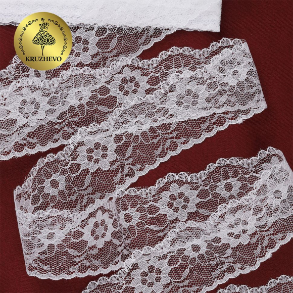 Кружево-трикотаж KRUZHEVO арт.TBY 1672 шир.40мм цв.02 молочный уп.9,14м Кружево-трикотаж KRUZHEVO арт.TBY 1672 шир.40мм цв.02 молочный уп.9,14м