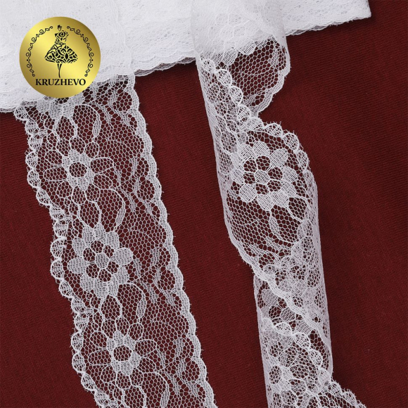Кружево-трикотаж KRUZHEVO арт.TBY 1672 шир.40мм цв.02 молочный уп.9,14м Кружево-трикотаж KRUZHEVO арт.TBY 1672 шир.40мм цв.02 молочный уп.9,14м