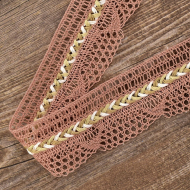 173834_Мерсеризованное хлопковое кружево, 35 мм, цвет холодно-розовый