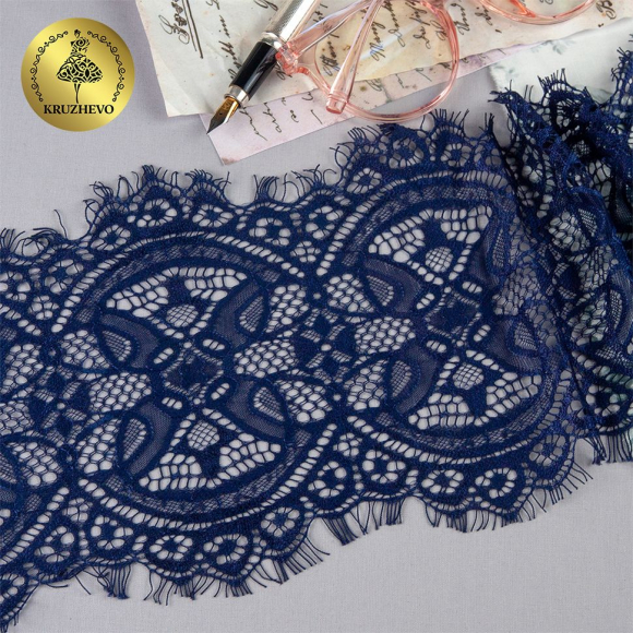 Кружево реснички KRUZHEVO арт.TBY 90003 шир.160мм цв.330 т.синий уп.30м (по 3м) Кружево реснички KRUZHEVO арт.TBY 90003 шир.160мм цв.330 т.синий уп.30м (по 3м)