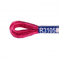 Нитки для вышивания Gamma мулине 100% вискоза 12 x 8 м цв.R3105 т.малиновый