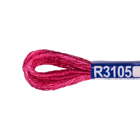 Нитки для вышивания Gamma мулине 100% вискоза 12 x 8 м цв.R3105 т.малиновый