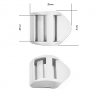Пряжка регулятор трехщелевая силовая 25мм LS25А цв.белый нагрузка 100 кг уп.40 шт