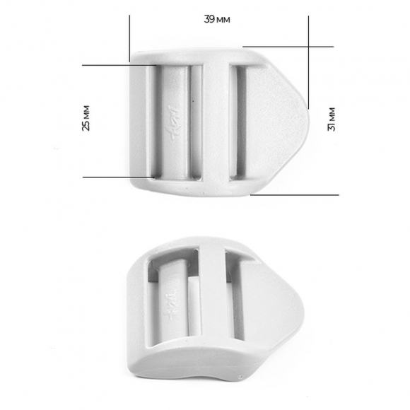 Пряжка регулятор трехщелевая силовая 25мм LS25А цв.белый нагрузка 100 кг уп.40 шт