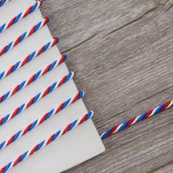 Шнур витой, трехцветный, 3 мм