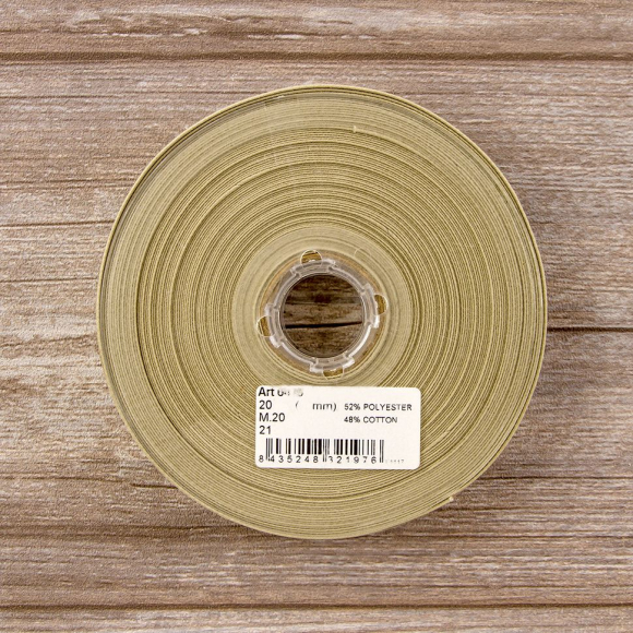 162141_Косая бейка хлопок/полиэстер, 20 мм, 20 м, цвет 21, Персиковый айвори 162141_Косая бейка хлопок/полиэстер, 20 мм, 20 м, цвет 21, Персиковый айвори