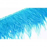 Перья на ленте Страус арт.9748 шир.13см цв. бирюзовый уп.2м А