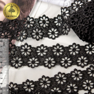Кружево гипюр KRUZHEVO арт.TR.8G8184 шир.44мм цв.3 черный уп.9м