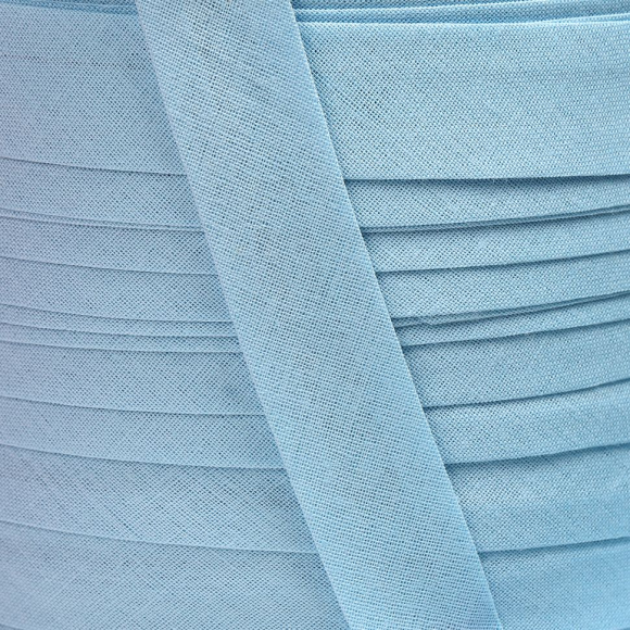 Косая бейка хлопок TBY арт.CB20 шир.20мм цв.F184 св.голубой уп.132 м