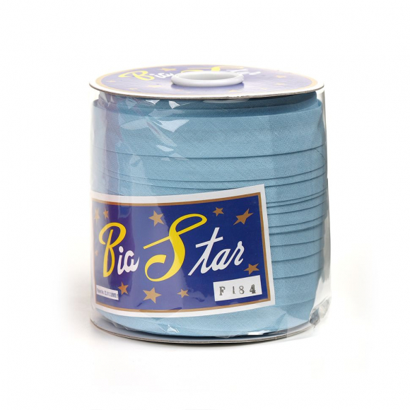 Косая бейка хлопок TBY арт.CB20 шир.20мм цв.F184 св.голубой уп.132 м