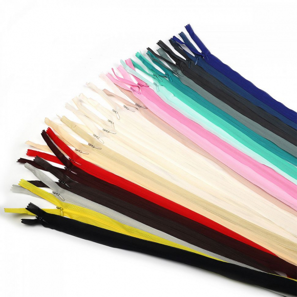 Молния MaxZipper пласт. потайная №3 70см н/р, АССОРТИ № 10 уп.25цв х 2шт