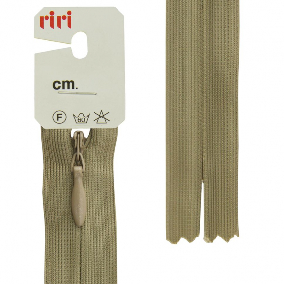 30824_Молния потайная неразъемная, Т3, 50 см, цвет 2814, бежево-зеленый темный 30824_Молния потайная неразъемная, Т3, 50 см, цвет 2814, бежево-зеленый темный