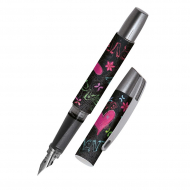 189666_Ручка перьевая "College" для левши, с синим картриджем, размер пера M, 0.5 мм, принт "Be Happy"