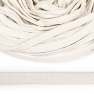 Шнур плоский х/б 15мм классическое плетение TW цв.002 суровый светлый уп.50м