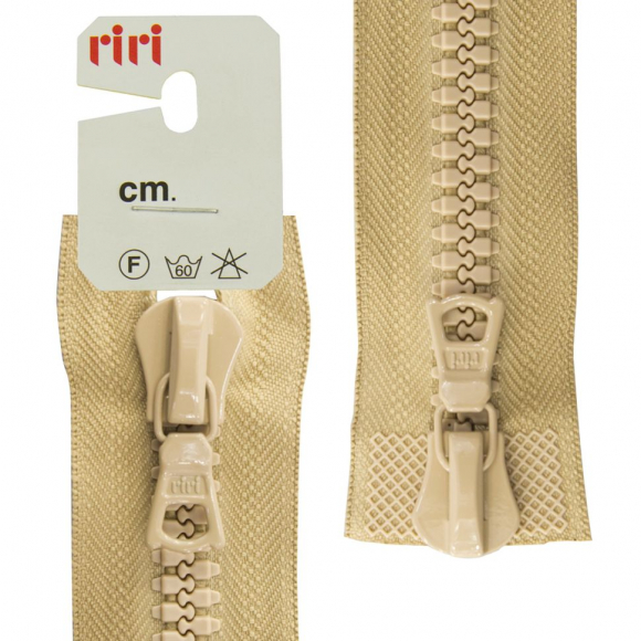 30610_Молния riri тракторная разъёмная 2 замка, 8 мм, 80 cм, цвет 2212, бежевый