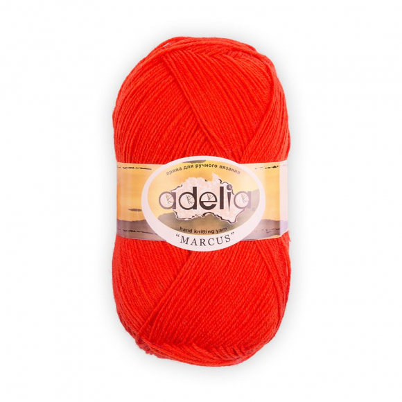Пряжа ADELIA MARCUS (60% полиэстер, 40% шерсть) 5х100г/375м цв.06 оранжевый