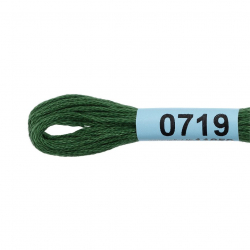 Нитки для вышивания Gamma мулине (0207-0819) 100% хлопок 24 x 8 м цв.0719 т.зеленый