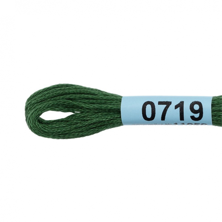 Нитки для вышивания Gamma мулине (0207-0819) 100% хлопок 24 x 8 м цв.0719 т.зеленый