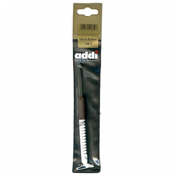 Крючок вязальный с пластиковой ручкой addiColour №5 15 см